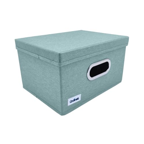 Ordinett Mint S Storage Box - Sage Green - 29 x 22 x 17.5 cm - Folding - Hard Lid - Handles with Holes