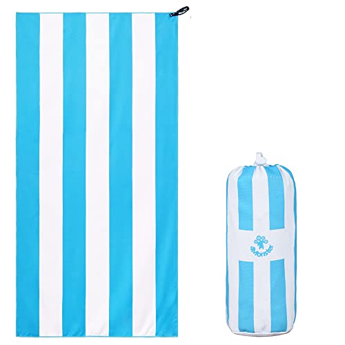 4Monster Quick Dry Beach Towel, Ultra Absorbent Microfiber Travel Towel, Lightweight & Compact for Beach, Swimming, Camping, Pool, Water Sports & Yoga