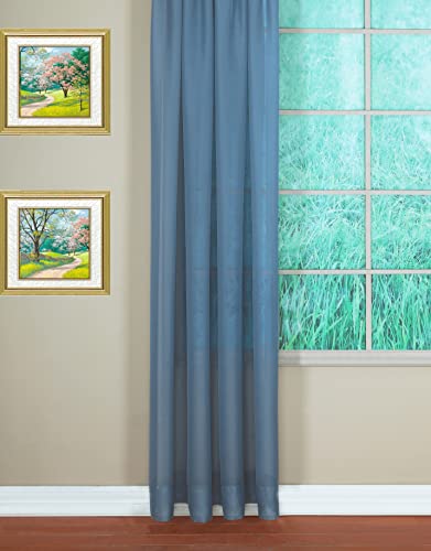 "Today's Curtain Emelia Original Voile Panel 72"", Wedge Blue, 60"" W x 72"" L"