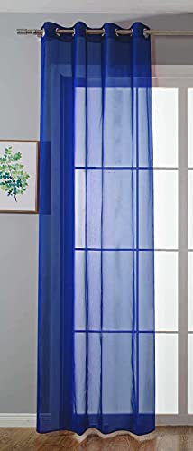 Gardinenbox 20332-cn Curtain with Eyelets for Living Room 175 x 140 cm Royal Blue