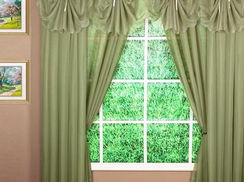 "Today's Curtain Emelia Original Voile Panel 84"", Dusty Leaf, 60"" W x 84"" L"