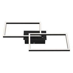 BRILONER Leuchten LED, dimmable Ceiling, incl. Remote, Colour Temperature Control, Night Light and Timer, Black, 500 x 388 x 78 mm, 3149-015