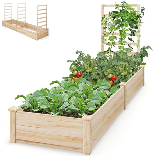 GiantexUK Garden Planter with Trellis (1 Trellis, 300L)