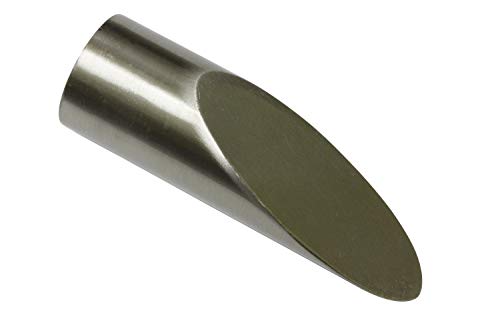 Gardinia Curtain Rod Finials, Aluminum Stainless Steel Finish, Ø 16 mm
