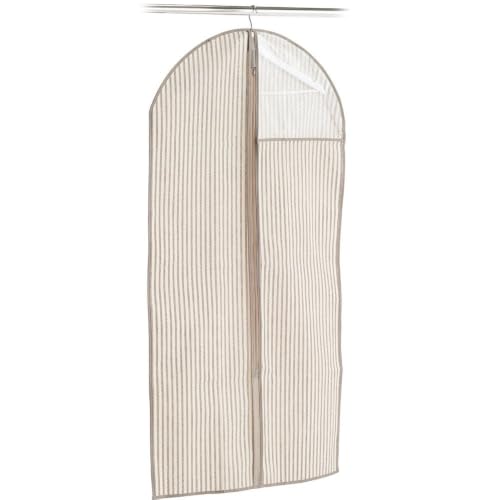 Zeller 14649 Clothes Cover with Window Stripes Fleece Beige