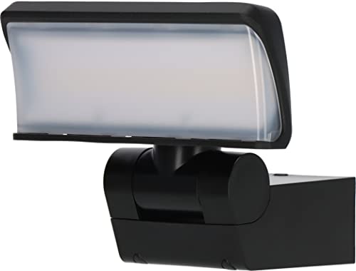 Brennenstuhl LED Security Light WS 2050 S/LED Outdoor Floodlight 20W (1680lm, IP44, 3000K, Warm White Light Colour, Spotlight Head can be swivelled Horizontally and Vertically) Black
