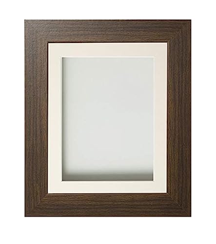 Frame Company Watson Brown Picture Photo Frame fitted with Perspex, 6x4 inch with Ivory Mount for image size 4x3 inch