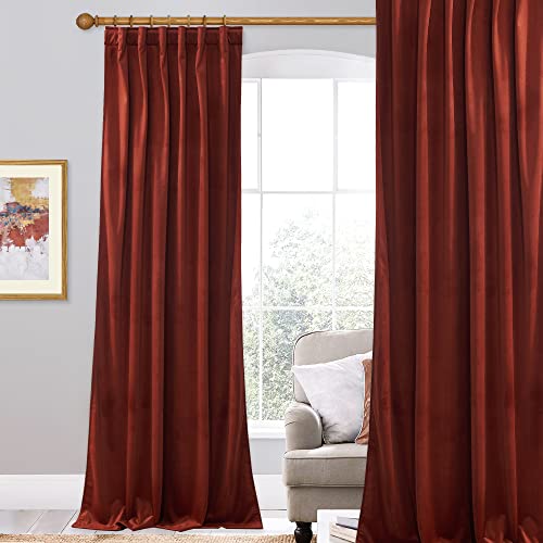 StangH Rust Red Curtains 90 inches for Bedroom, Back Tab Home Theater Drapes Christmas Holiday Decoration for Party Living Room Patio Porch, W52 x L90 inches, 1 Panel