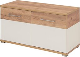 Germania Shoe Bench 3772 GW-Topix, in White/Navarra-oak repro, 96 x 51 x 40 cm (WxHxD)