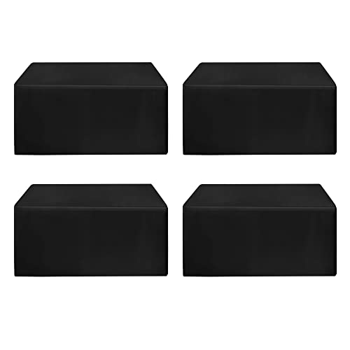 HolidayIdeas Fitted Table Clothes, 4 Pack - 48 x 24 Inch - Black Rectangle Tablecloths for 4 Foot Tables, Fabric Tablecloth for Vendor Stand, Trade Show, Parties, Banquet