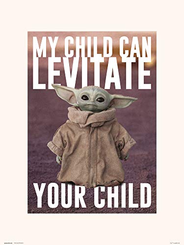 Star Wars The Mandalorian Grogu The Child Baby Yoda Art Print, 30 x 40 cm