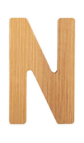 Small Foot 12067 ABC Letter N Made of Sustainable Bamboo Can Be Combined with Other Letters as Decoration or Door Sign
