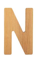 Small Foot 12067 ABC Letter N Made of Sustainable Bamboo Can Be Combined with Other Letters as Decoration or Door Sign