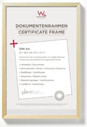 walther design Picture Frame Gold 21 x 29,7 cm (DIN A4) Aluminium Document Frame Chair Aluminium Frame AJ130G