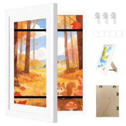 Woobroo Kids Artwork Display Frame A3 Picture Frame - Front Opening Kids Art Frame for Childrens Artwork Display, Wall Mountable Photo Frame (White)