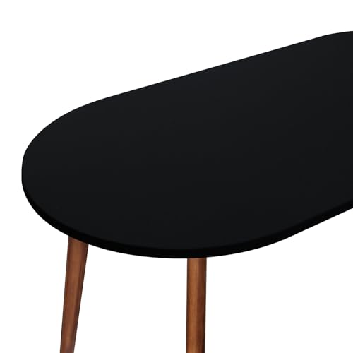 NEWISHER Fitted Oval Tablecloth 48 x 68 Inch Elastic Table Cloth Black - Stretch Spandex Table Cover, Black Washable Polyester Top Cap Cover, Tablecloth for Dining Picnic Camping Indoor and Outdoor