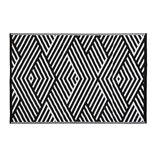 JVL Lightweight Reversible Plastic Woven Outdoor Rug, 120x180cm, Geo