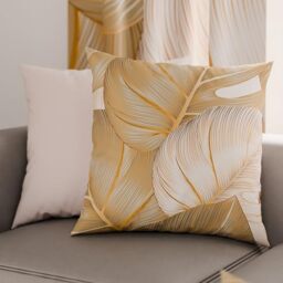 PETTI Artigiani Italiani - Pair of Pillow Cases 30 x 30 cm in Microfibre, Pillows for Bedroom Furniture, Sofa, Living Room, Set of 2 Cushion Covers, Tropical Cushion Cover, Taupe O, 100% Made in Italy