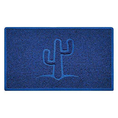 Nicoman Cactus Embossed Shape Door Mat Dirt-Trapper Washable Barrier Doormat-(Use Indoor or Sheltered Outdoor)-(75x44cm/29.5x17.3inches,Medium) Blue