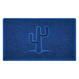 Nicoman Cactus Embossed Shape Door Mat Dirt-Trapper Washable Barrier Doormat-(Use Indoor or Sheltered Outdoor)-(75x44cm/29.5x17.3inches,Medium) Blue