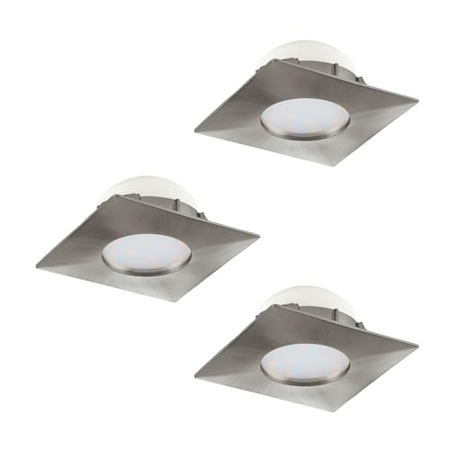 EGLO recessed spotlight Pineda, Ceiling Spot, Plastic in Matte Nickel