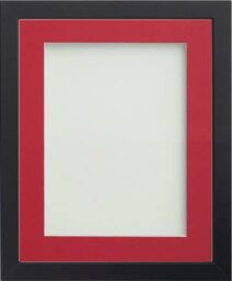 Frame Company Allington Black Photo Frame with Red Mount, 12x10 for 10x8 inch, fitted with perspex