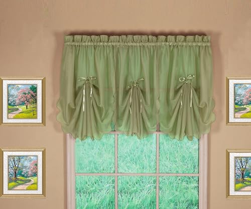 "Today's Curtain Emelia Original Voile Fan Insert, Dusty Leaf, 30"" W x 40"" L"