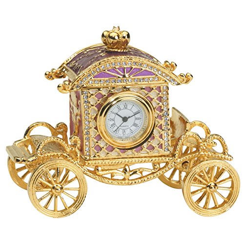 Design Toscano Collectible Romanov Style Enameled Carriage Clock, Renaissance, Metal, Multi-Colour, 5.1 x 7.6 x 5.1 cm