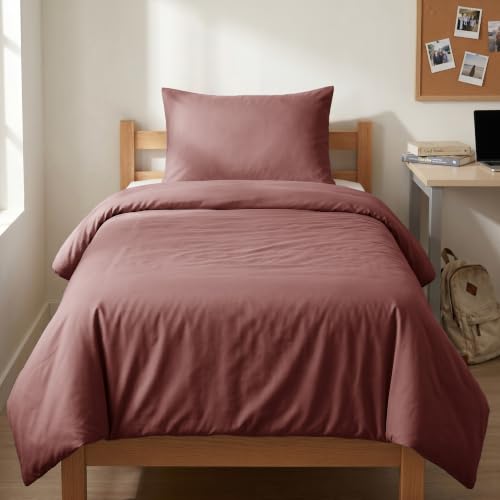 Southshore Fine Living, Inc. Oversized Twin/XL Duvet Cover Set Premium Brushed Microfiber Bedding Easy-Care, Wrinkle-Resistant Zipper Closure Includes 1 Twin Duvet Cover & 1 Pillow Sham, Marsala
