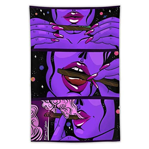 NiYoung Hippie Hippy Wall Art Trippy Smoke Cool Girl Art Large Mysterious Wall Hanging for Bedroom Dorm Accessories Mandala Yoga Picnic Mat Ethnic Tapestry