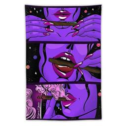 NiYoung Hippie Hippy Wall Art Trippy Smoke Cool Girl Art Large Mysterious Wall Hanging for Bedroom Dorm Accessories Mandala Yoga Picnic Mat Ethnic Tapestry