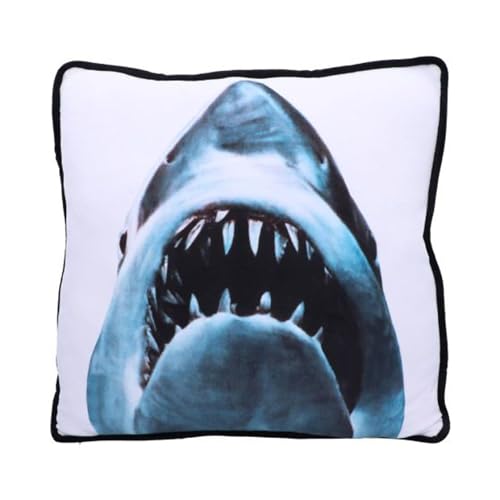 Nemesis Now Jaws Cushion 40cm, Polyester, Jaws Giftware, Soft to Touch Cushion, Perfect for Any Thriller Lover, Officially Licensed Jaws Merchandise, Blue