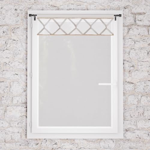 Soleil d'ocre, Aude Pure Cotton Half Curtain 60 x 90 cm