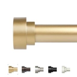 "HEI! DEAR Gold Curtain Rods 72 to 144 Inch(6-12FT),1 Inch Long Curtain Rod,Adjustable Heavy Duty Curtain Rods,Modern Decorative Drapery Rods,Telescoping Window Single Curtains Rods 36-150"",Brass Gold"