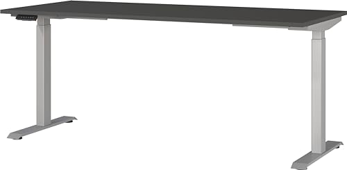 Germania Desk 7909-640, in graphite/silver, el. height-adjustable, 180 x 120 x 80 cm (WxHxD)