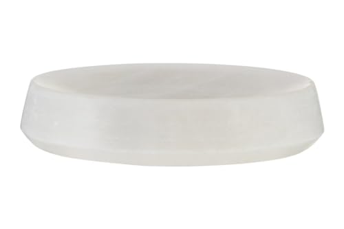 Premier Housewares Off White Marble Soap Dish - Elegant Oval Design, Textured Surface, Ideal for Everyday Use Ceramic 13 x 13 x 3