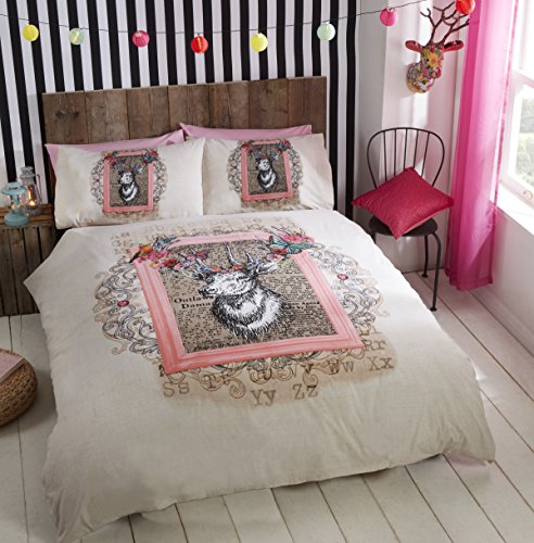 Eclectique Antique Stag Bedding Duvet Cover and Pillowcases Set