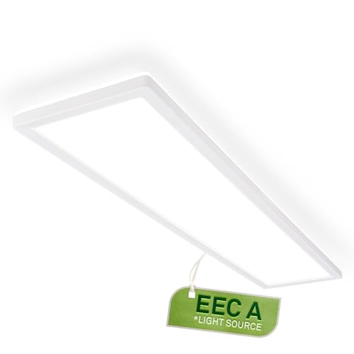 BRILONER - LED Ceiling Lamp 98cm, EEC A Light Source, Efficient 22,5W 4800lm, Slim, Indirect Light, LED Panel, Modern Ceiling Design, Living Room, Kitchen, Bedroom, 98x20x3 cm, White