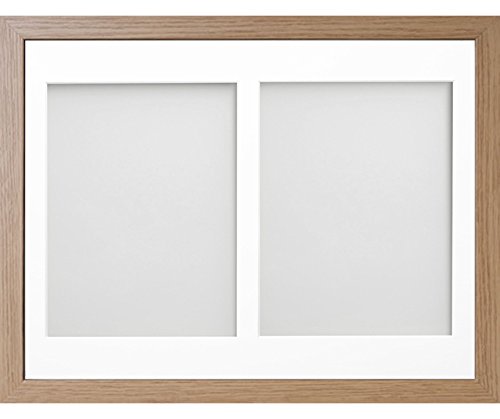 Allington Range 16x12-inch Beech Picture Photo Frame with White 2-Aperture Mount for Image Size 9x7-inch