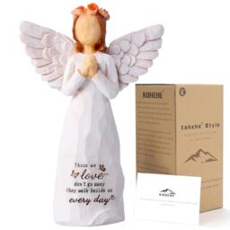 "Kohehe Sympathy Gifts for Loss of Loved One, 5.12"" Angel Sympathy Gift, Memorial Gift for Loss of Dad Mom, Angel Figurine for Bereavement Remembrance Gifts (Sympathy-Figurine)"