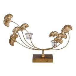 Candle Holder 55 x 11 x 43 cm Gold Glass Metal