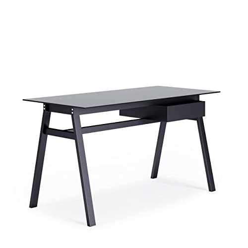 DHP Furniture Richmond Desk, Metal, Black, 76 x 140 x 65 cm (H x W x D)