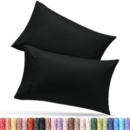 Utopia Bedding King Pillow Cases - 2 Pack - Envelope Closure - Soft Brushed Microfiber Fabric - Shrinkage and Fade Resistant Pillow Covers 20 X 40 Inches (King, Black)