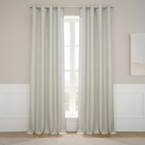 HPD Half Price Drapes Grommet Linen Curtains 84 Inches Long Room Darkening Curtains for Bedroom & Living Room (1 Panel), 50W x 84L, Oatmeal