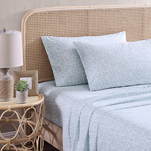 Tommy Bahama - King Sheets, Cotton Percale Bedding Set, Crisp & Cool, Stylish Home Decor (Koya Bay Blue, King)