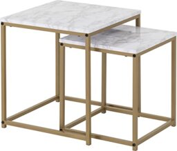 Seconique Dallas Nest Of 2 Tables in Marble/Gold Effect