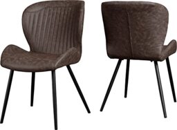 Seconique Quebec Dining Chair Set of 4 in Brown Pu