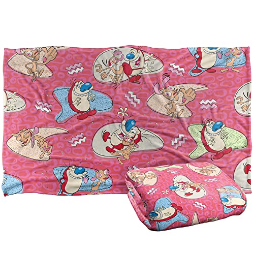 Ren And Stimpy Ren & Stimpy Pattern Silky Touch Super Soft Throw Blanket 91 x 147 Cm