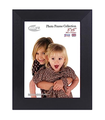 "Inov8 British Made Real Wood Picture/Photo Frame 8x6"" Inch(20x15cm) - Kayla 30mm Black"
