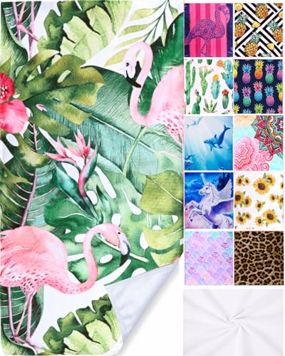 "LIVILAN Flamingo Beach Towel, 30"" x 60"" Microfiber, Quick Dry, Sand Free, for Pool, Bath, Yoga, Tropical Design, Great for Girls, Women, Flamingo Gifts"